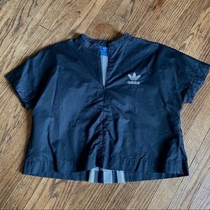 Adidas Black Pleated Back Crop Top